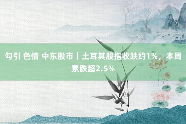 勾引 色情 中东股市｜土耳其股指收跌约1%，本周累跌超2.5%
