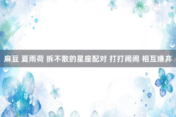 麻豆 夏雨荷 拆不散的星座配对 打打闹闹 相互嫌弃