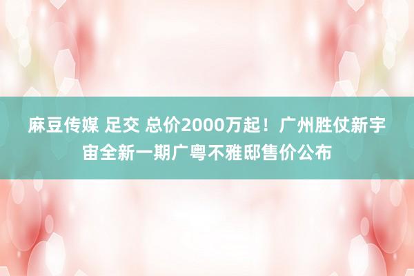 麻豆传媒 足交 总价2000万起！广州胜仗新宇宙全新一期广粤不雅邸售价公布