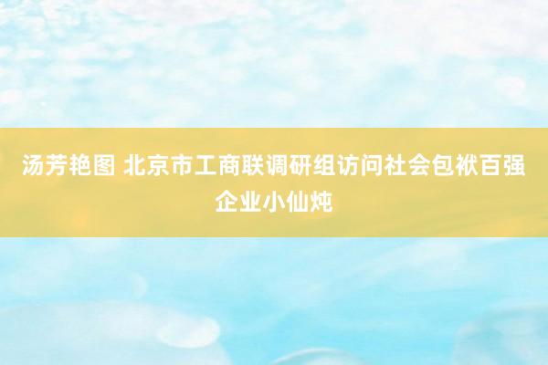 汤芳艳图 北京市工商联调研组访问社会包袱百强企业小仙炖