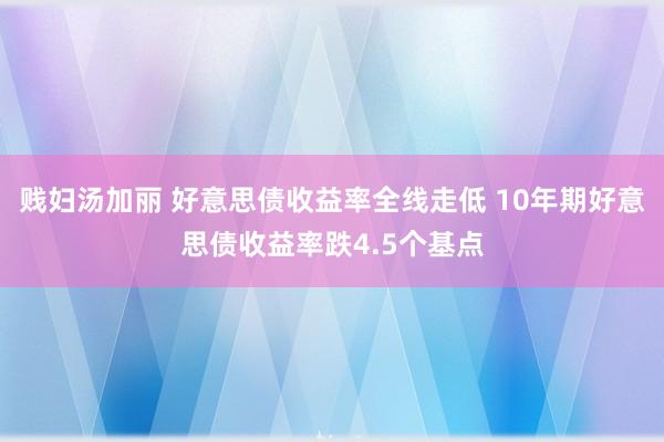 贱妇汤加丽 好意思债收益率全线走低 10年期好意思债收益率跌4.5个基点