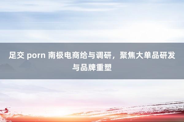 足交 porn 南极电商给与调研，聚焦大单品研发与品牌重塑