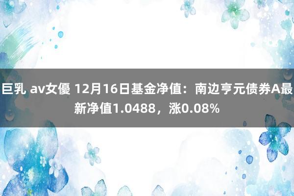 巨乳 av女優 12月16日基金净值：南边亨元债券A最新净值1.0488，涨0.08%