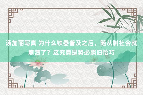 汤加丽写真 为什么铁器普及之后，随从制社会就崩溃了？这究竟是势必照旧恰巧