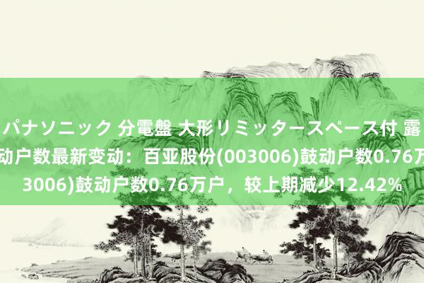 パナソニック 分電盤 大形リミッタースペース付 露出・半埋込両用形 鼓动户数最新变动:百亚股份(003006)鼓动户数0.76万户,较上期减少12.42%