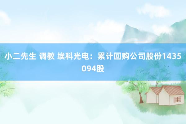 小二先生 调教 埃科光电：累计回购公司股份1435094股